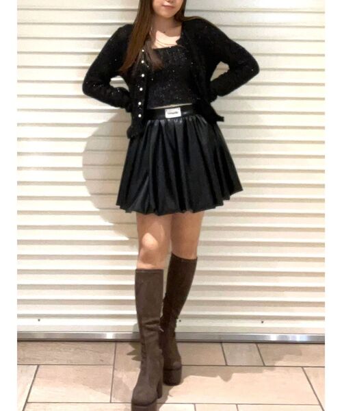 CALNAMUR(カルナムール)の「スカシアミ&リブラメシャギーアンサンブル(カーディガン/ボレロ・レディース・ピンク/ブルー/ブラック・FREE)」の19枚目の写真