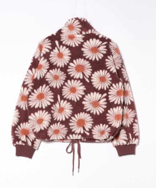 BILLABONG(ビラボン)の「BILLABONG レディース TIME OFF スウェットジャケット 【2025年秋冬モデル】/ビラボン花柄ジップアップドローコード付きフリースジャケット(その他アウター・レディース・ブラウン系その他・MEDIUM)」の2枚目の写真