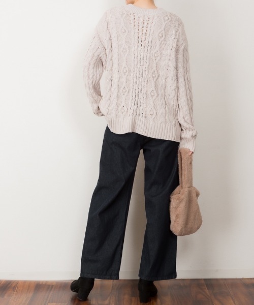 RCD(アールシーディー)の「デニムワイドストレートパンツ(デニムパンツ・レディース・ネイビー/ワンウォッシュ/ブルー・3L/LL/4L/L/M)」の9枚目の写真