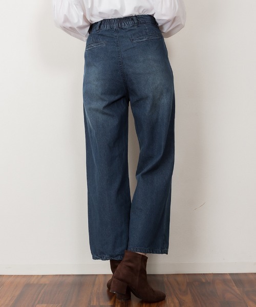 RCD(アールシーディー)の「デニムワイドストレートパンツ(デニムパンツ・レディース・ネイビー/ワンウォッシュ/ブルー・3L/LL/4L/L/M)」の12枚目の写真