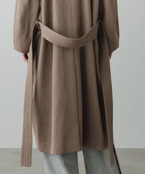 【美品✨】アダムエロペ オーバーサイズカシミアタッチコート グレージュ L adam et Rope サイズ36 ウール カシミヤ混 チェスターコート