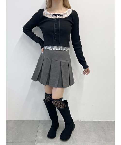 PHILLY（フィリー）の「レースレイヤードトップス（Tシャツ/カットソー・レディース・グレー/ブラック/ブラウン・FREE）」の7枚目の写真