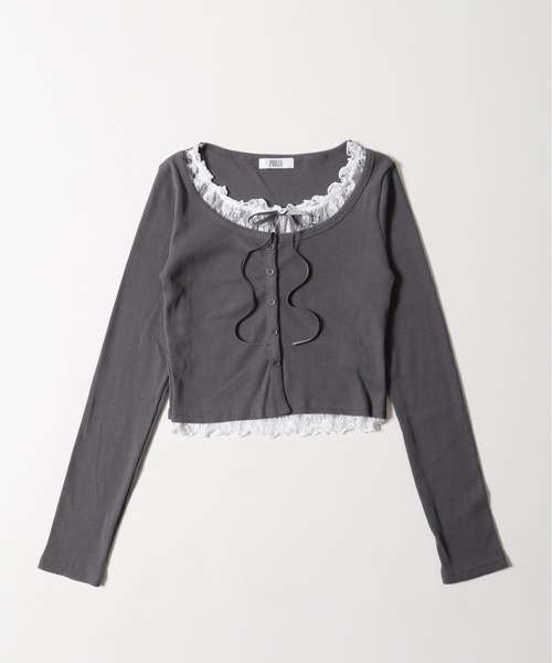 PHILLY（フィリー）の「レースレイヤードトップス（Tシャツ/カットソー・レディース・グレー/ブラック/ブラウン・FREE）」の16枚目の写真