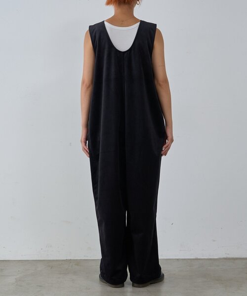 セール】ベロア裾ドロストオールインワン（つなぎ/オールインワン