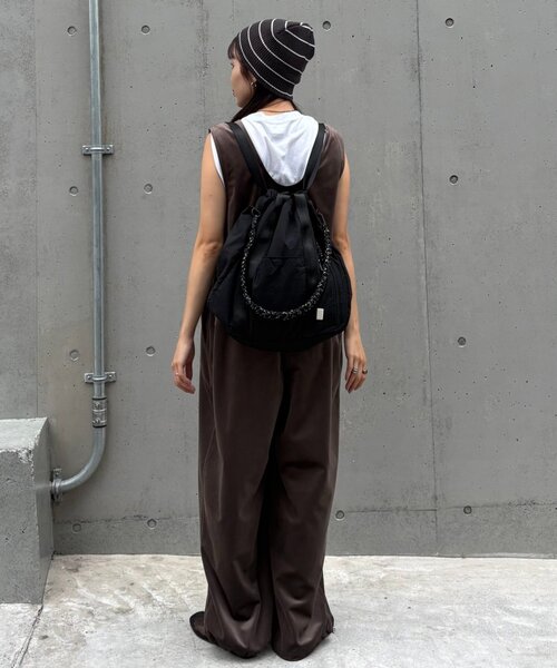 CIAOPANIC TYPY（チャオパニックティピー）の「ベロア裾ドロストオールインワン（つなぎ/オールインワン・レディース・ブラック/オフホワイト/ブラウン・MEDIUM/SMALL/LARGE）」の5枚目の写真