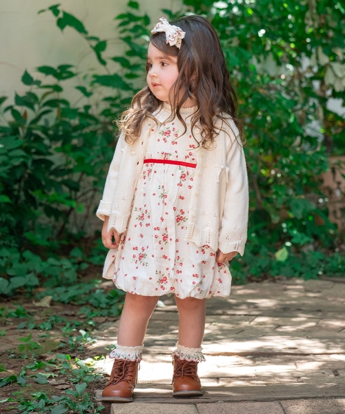 センスオブワンダー オーガニックコットン 野イチゴバルーンワンピース120 セール】【オーガニック】野イチゴ袖なしバルーンワンピース【日本製