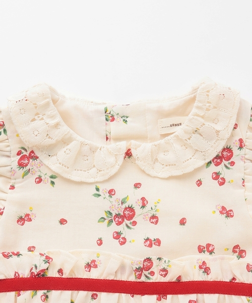 セール】【オーガニック】野イチゴ袖なしバルーンワンピース【日本製