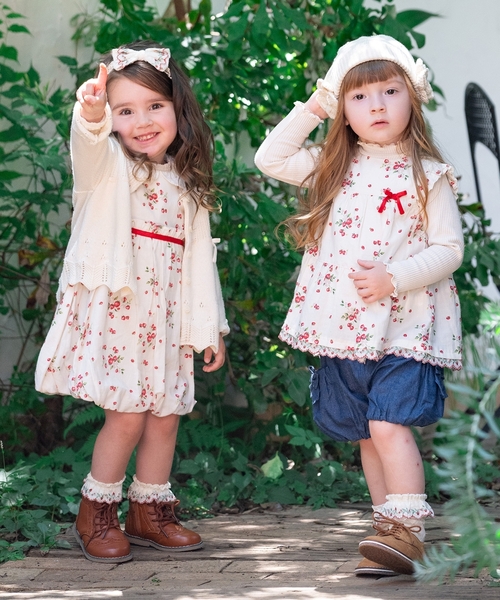 セール】【オーガニック】野イチゴ袖なしバルーンワンピース【日本製