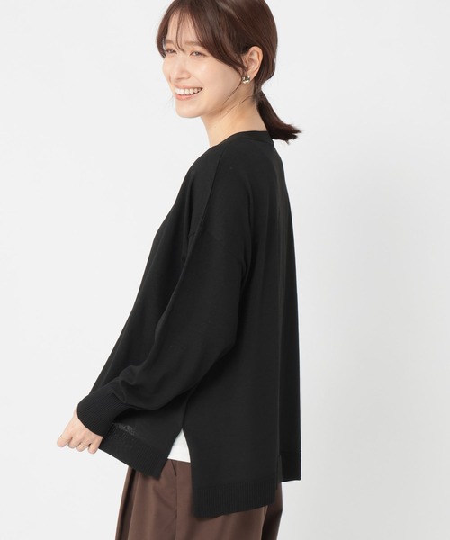 studio CLIP（スタディオクリップ）の「【接触冷感・UVカット・マシンウォッシャブル】12ゲージVネックカーディガン（カーディガン/ボレロ・レディース・ブラック/ブラウン/レッド・FREE）」の6枚目の写真