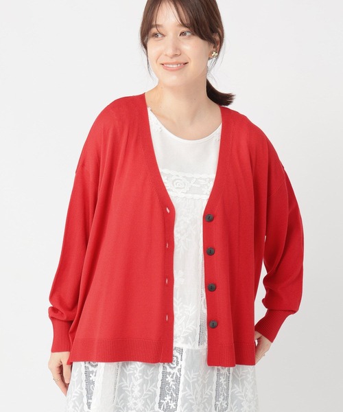 studio CLIP（スタディオクリップ）の「【接触冷感・UVカット・マシンウォッシャブル】12ゲージVネックカーディガン（カーディガン/ボレロ・レディース・ブラック/ブラウン/レッド・FREE）」の11枚目の写真