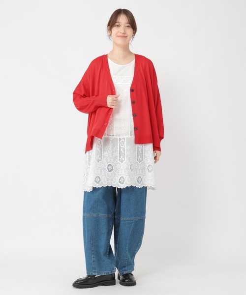 studio CLIP（スタディオクリップ）の「【接触冷感・UVカット・マシンウォッシャブル】12ゲージVネックカーディガン（カーディガン/ボレロ・レディース・ブラック/ブラウン/レッド・FREE）」の13枚目の写真