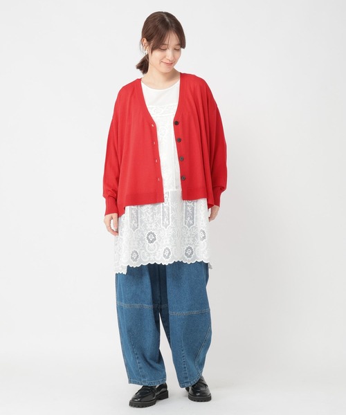 studio CLIP（スタディオクリップ）の「【接触冷感・UVカット・マシンウォッシャブル】12ゲージVネックカーディガン（カーディガン/ボレロ・レディース・ブラック/ブラウン/レッド・FREE）」の14枚目の写真