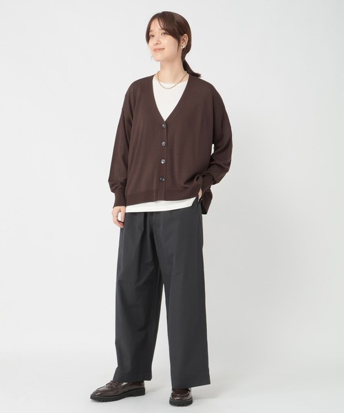 studio CLIP（スタディオクリップ）の「【接触冷感・UVカット・マシンウォッシャブル】12ゲージVネックカーディガン（カーディガン/ボレロ・レディース・ブラック/ブラウン/レッド・FREE）」の17枚目の写真