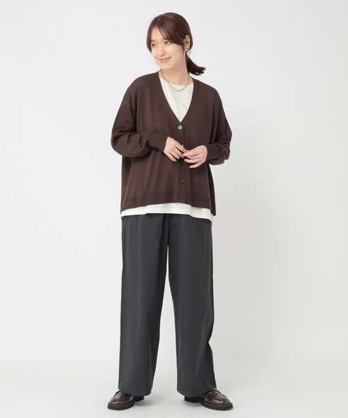 studio CLIP（スタディオクリップ）の「【接触冷感・UVカット・マシンウォッシャブル】12ゲージVネックカーディガン（カーディガン/ボレロ・レディース・ブラック/ブラウン/レッド・FREE）」の18枚目の写真