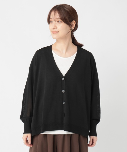studio CLIP（スタディオクリップ）の「【接触冷感・UVカット・マシンウォッシャブル】12ゲージVネックカーディガン（カーディガン/ボレロ・レディース・ブラック/ブラウン/レッド・FREE）」の20枚目の写真