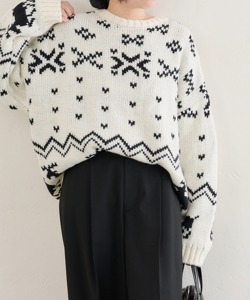 セール】ノルディックニットプルオーバー（ニット/セーター）｜U by