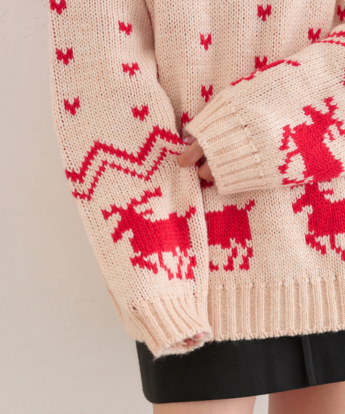 U by SPICK&SPAN（ユーバイスピックアンドスパン）の「ノルディックニットプルオーバー（ニット/セーター・レディース・ホワイト/ネイビー/レッド・FREE）」の20枚目の写真