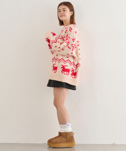 U by SPICK&SPAN（ユーバイスピックアンドスパン）の「ノルディックニットプルオーバー（ニット/セーター・レディース・ホワイト/ネイビー/レッド・FREE）」の17枚目の写真