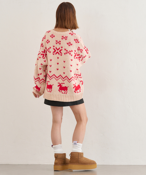 U by SPICK&SPAN（ユーバイスピックアンドスパン）の「ノルディックニットプルオーバー（ニット/セーター・レディース・ホワイト/ネイビー/レッド・FREE）」の15枚目の写真