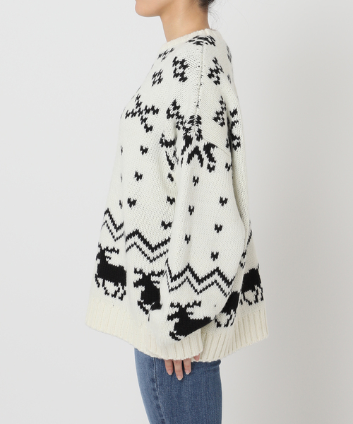 U by SPICK&SPAN（ユーバイスピックアンドスパン）の「ノルディックニットプルオーバー（ニット/セーター・レディース・ホワイト/ネイビー/レッド・FREE）」の13枚目の写真