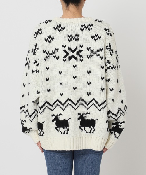 U by SPICK&SPAN（ユーバイスピックアンドスパン）の「ノルディックニットプルオーバー（ニット/セーター・レディース・ホワイト/ネイビー/レッド・FREE）」の12枚目の写真