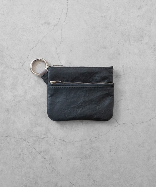 小物 SENTI Dyneema(R) Leather W ZIP POUCH SENTI Dyneema(R) Leather W ZIP POUCH / 超軽量ダイニーマレザー