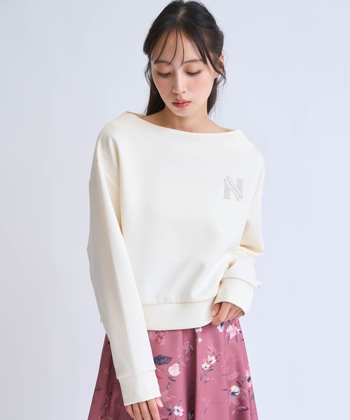 NOELA(ノエラ)の「フェルト刺繍ロゴポンチトップス(Tシャツ/カットソー・レディース・ブラウン/オフホワイト・フリー)」の6枚目の写真