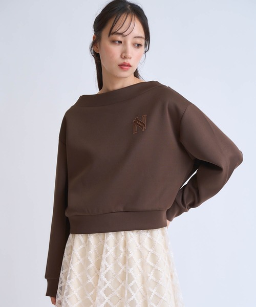 セール】フェルト刺繍ロゴポンチトップス（Tシャツ/カットソー