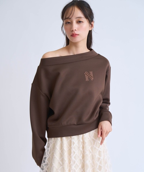 セルフポートレイト　刺繍　トップス セール】フェルト刺繍ロゴポンチトップス（Tシャツ/カットソー