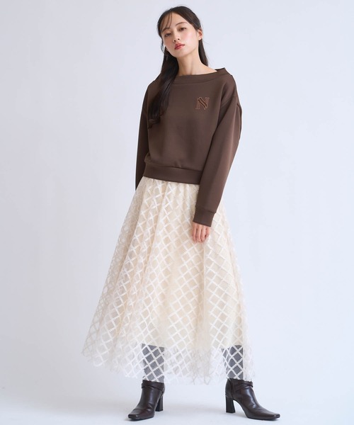 NOELA(ノエラ)の「フェルト刺繍ロゴポンチトップス(Tシャツ/カットソー・レディース・ブラウン/オフホワイト・フリー)」の15枚目の写真