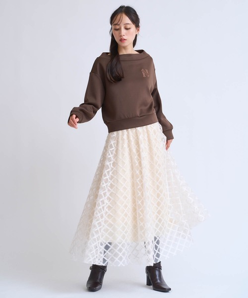 NOELA(ノエラ)の「フェルト刺繍ロゴポンチトップス(Tシャツ/カットソー・レディース・ブラウン/オフホワイト・フリー)」の16枚目の写真