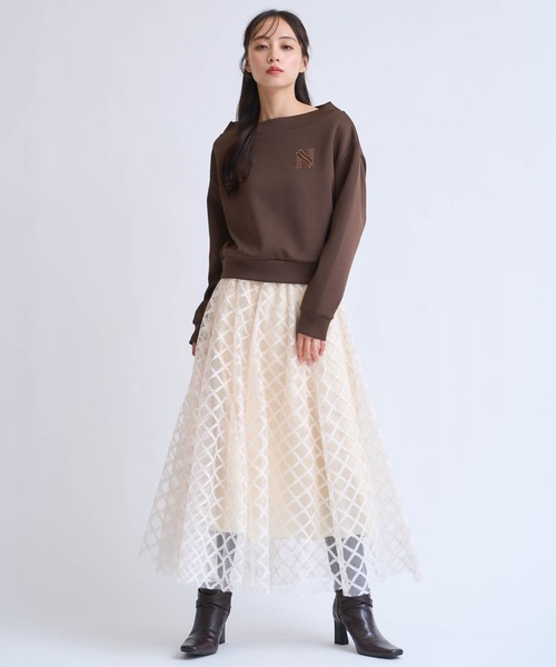 NOELA(ノエラ)の「フェルト刺繍ロゴポンチトップス(Tシャツ/カットソー・レディース・ブラウン/オフホワイト・フリー)」の17枚目の写真