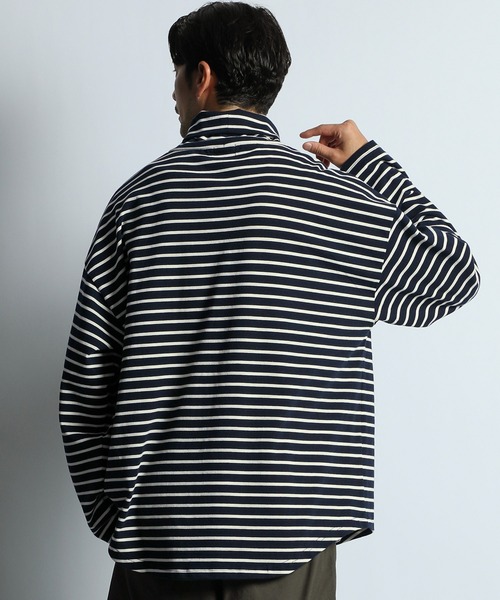 LANVIN en Bleu（ランバンオンブルー）の「ボーダー タートルネック ロンT（Tシャツ/カットソー・メンズ・ホワイト/ネイビー・50/48/46/52）」の8枚目の写真