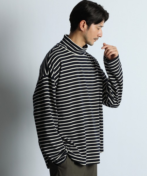 LANVIN en Bleu（ランバンオンブルー）の「ボーダー タートルネック ロンT（Tシャツ/カットソー・メンズ・ホワイト/ネイビー・50/48/46/52）」の5枚目の写真