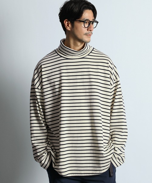 LANVIN en Bleu（ランバンオンブルー）の「ボーダー タートルネック ロンT（Tシャツ/カットソー・メンズ・ホワイト/ネイビー・50/48/46/52）」の3枚目の写真