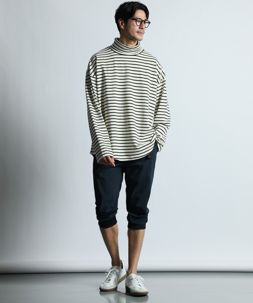 LANVIN en Bleu（ランバンオンブルー）の「ボーダー タートルネック ロンT（Tシャツ/カットソー・メンズ・ホワイト/ネイビー・50/48/46/52）」の4枚目の写真