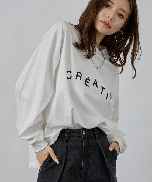 abahouse mavie（アバハウスマヴィ）の「オーバーサイズロゴロンT（Tシャツ/カットソー・レディース・ホワイト系その他/グレー系その他・フリー）」の2枚目の写真