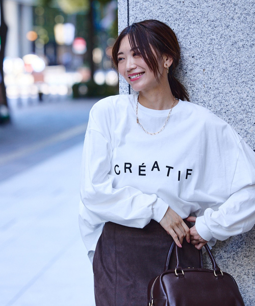 abahouse mavie（アバハウスマヴィ）の「オーバーサイズロゴロンT（Tシャツ/カットソー・レディース・ホワイト系その他/グレー系その他・フリー）」の3枚目の写真