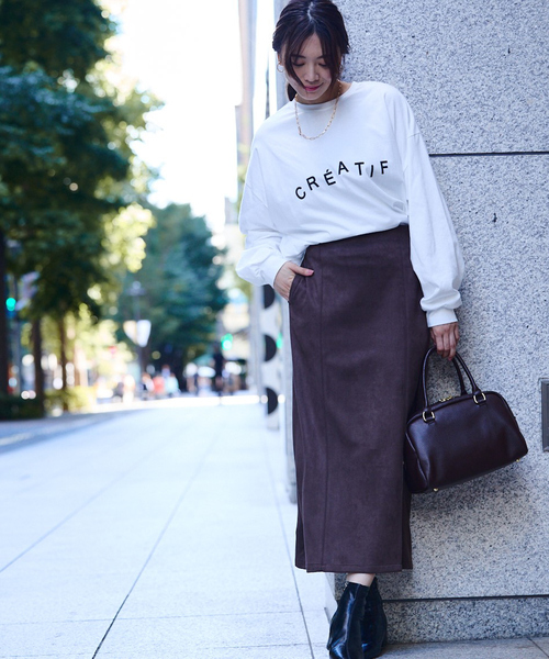 abahouse mavie（アバハウスマヴィ）の「オーバーサイズロゴロンT（Tシャツ/カットソー・レディース・ホワイト系その他/グレー系その他・フリー）」の4枚目の写真