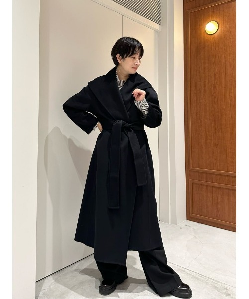 エストネーション ネイビー ブラック　ウールカシミヤショートビーバーリバーコート ESTNATION（エストネーション）の「ESTNATION / ウールカシミヤ