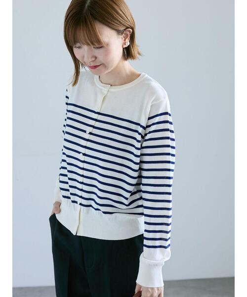 Lugnoncure（ルノンキュール）の「シルクタッチクルーカーディガン《2025autumn catalog item》（カーディガン/ボレロ・レディース・カーキ/オフホワイト/ブラック・F）」の2枚目の写真