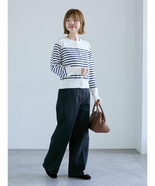 Lugnoncure（ルノンキュール）の「シルクタッチクルーカーディガン《2025autumn catalog item》（カーディガン/ボレロ・レディース・カーキ/オフホワイト/ブラック・F）」の7枚目の写真