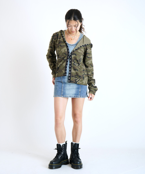 JOINT WORKS（ジョイントワークス）の「フックディテール ワッフルフーディー / Hook Detail Waffle Hoodie（パーカー・レディース・カーキ/チャコールグレー/ピンク・FREE）」の13枚目の写真