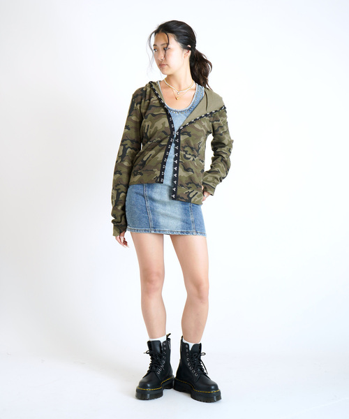 JOINT WORKS（ジョイントワークス）の「フックディテール ワッフルフーディー / Hook Detail Waffle Hoodie（パーカー・レディース・カーキ/チャコールグレー/ピンク・FREE）」の14枚目の写真