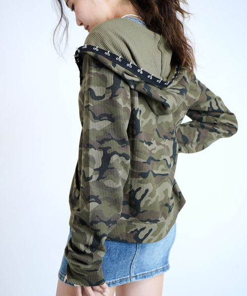 JOINT WORKS（ジョイントワークス）の「フックディテール ワッフルフーディー / Hook Detail Waffle Hoodie（パーカー・レディース・カーキ/チャコールグレー/ピンク・FREE）」の21枚目の写真