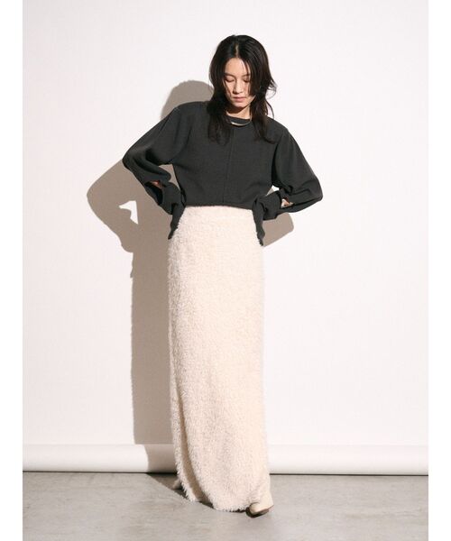 Htage(テージ)の「【Htage】パワーショルダーサークルデザインニット(ニット/セーター・レディース・チャコールグレー/ブラック・FREE)」の8枚目の写真