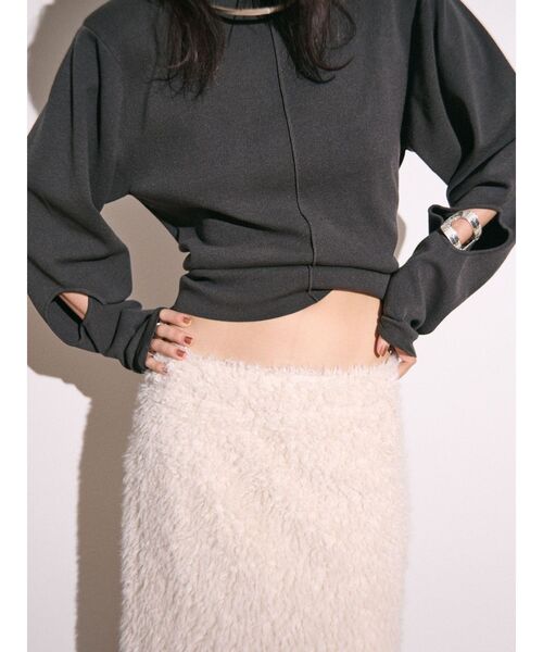 Htage(テージ)の「【Htage】パワーショルダーサークルデザインニット(ニット/セーター・レディース・チャコールグレー/ブラック・FREE)」の10枚目の写真