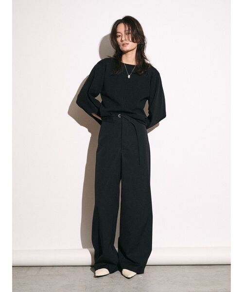 Htage(テージ)の「【Htage】パワーショルダーサークルデザインニット(ニット/セーター・レディース・チャコールグレー/ブラック・FREE)」の13枚目の写真