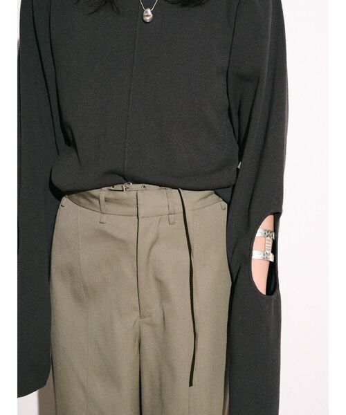 Htage(テージ)の「【Htage】パワーショルダーサークルデザインニット(ニット/セーター・レディース・チャコールグレー/ブラック・FREE)」の6枚目の写真