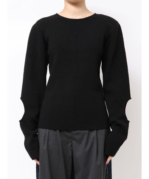 Htage(テージ)の「【Htage】パワーショルダーサークルデザインニット(ニット/セーター・レディース・チャコールグレー/ブラック・FREE)」の19枚目の写真